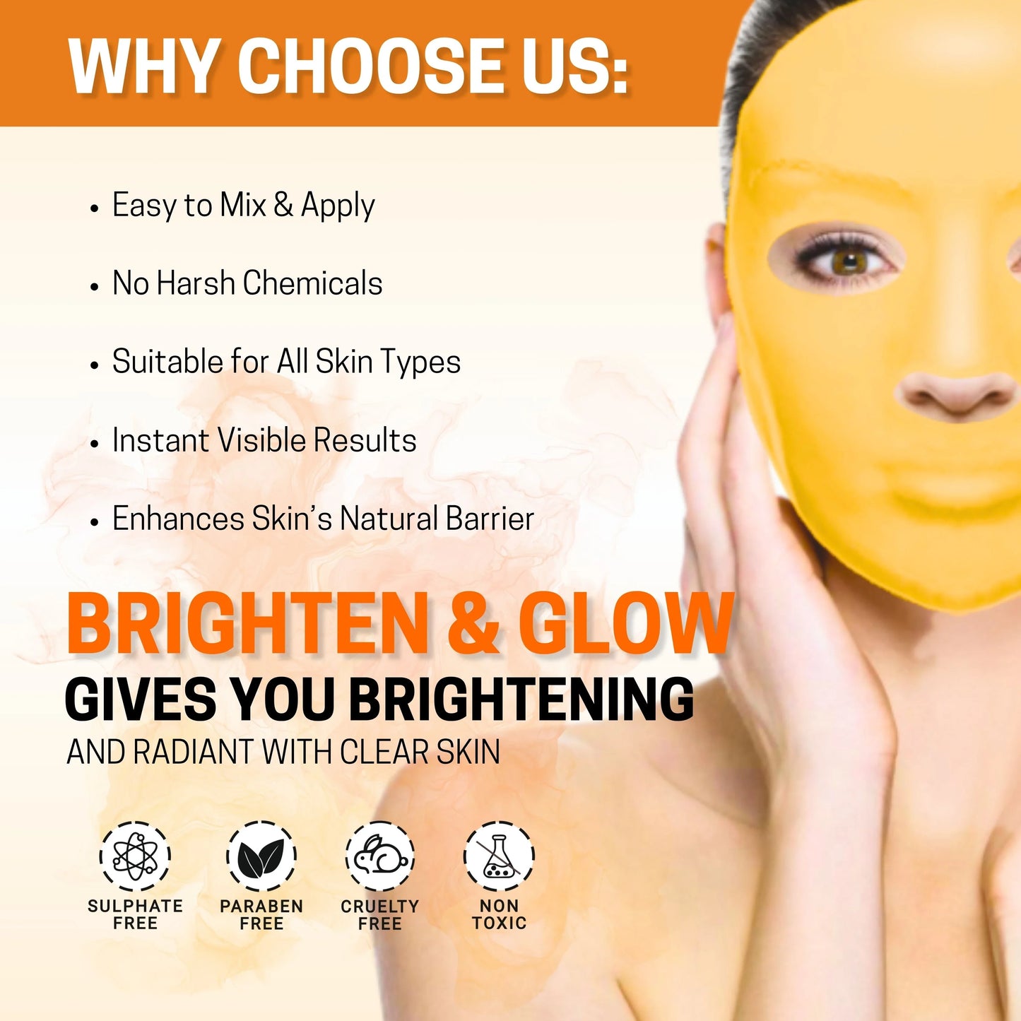 Orange Vitamin-C Peel-Off Mask – Pack of 2 (30g Each)