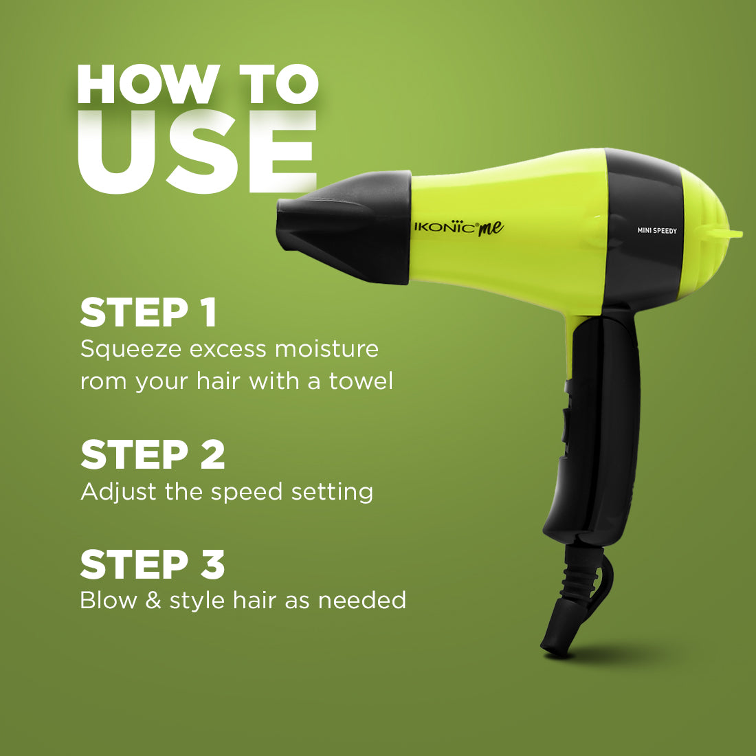 Ikonic Me Mini Speedy Hair Dryer