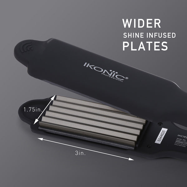 Ikonic Professional S9+ Hair Crimper Black