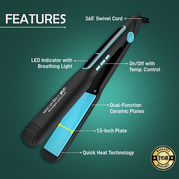 Ikonic Me 2 in 1 Straight and Curl (Wide) Hair Straightener