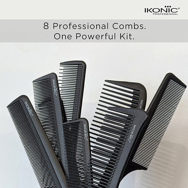 Ikonic Professional Pro Comb Set- (Set of 8 Pieces)