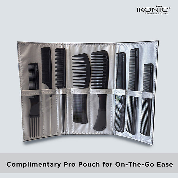 Ikonic Professional Pro Comb Set- (Set of 8 Pieces)