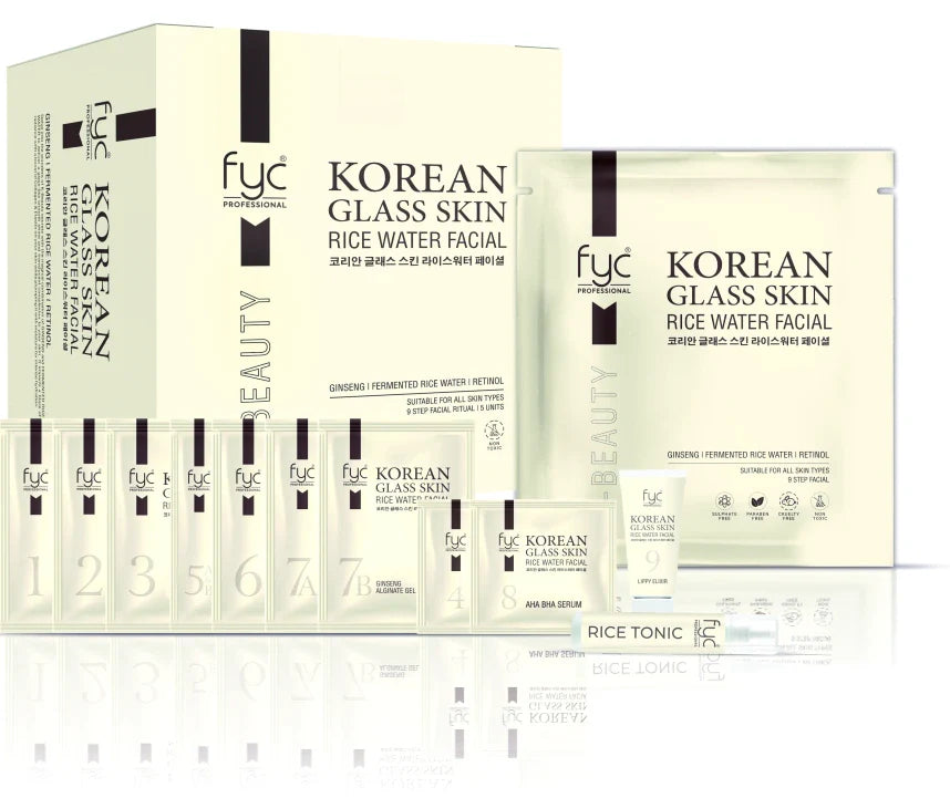 Korean Glass Skin Rice Water Facial Kit - 5 Pouch
