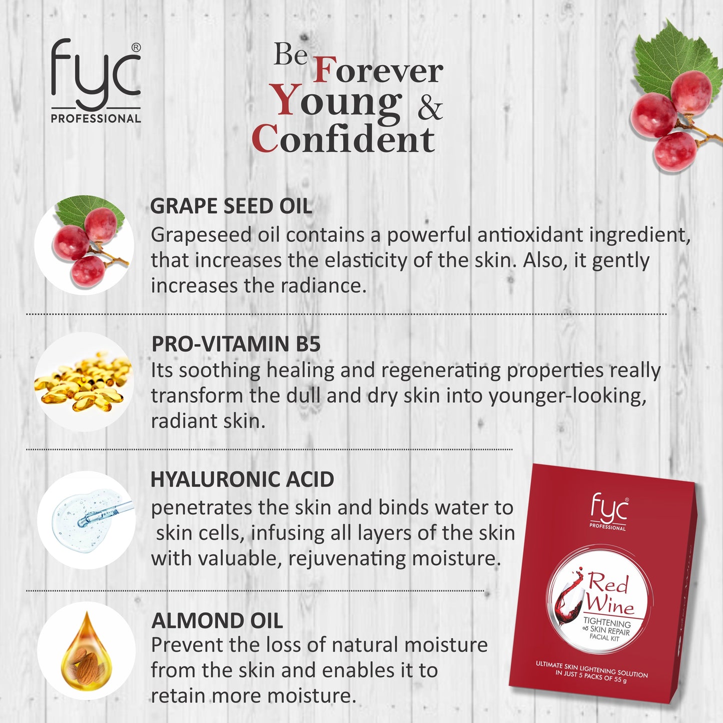 Red-Wine Facial Pouch - Tightening & Skin Repair Kit