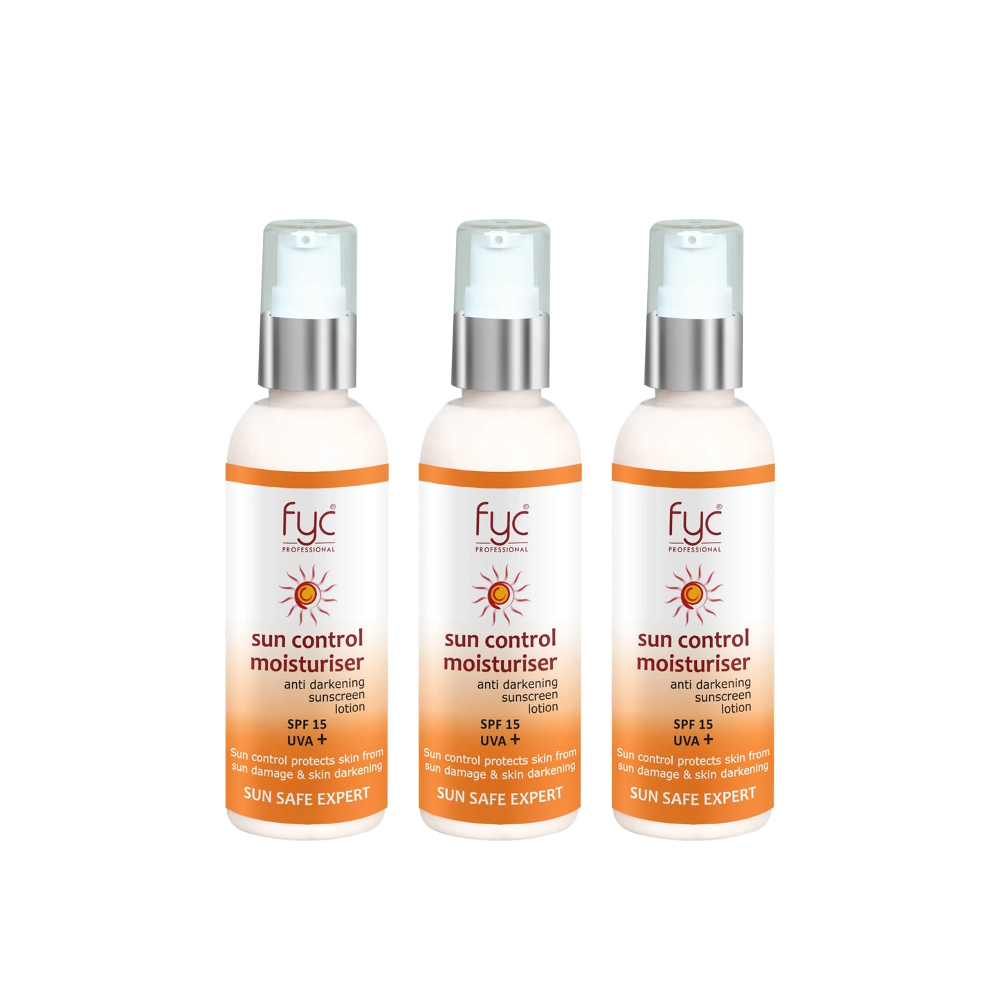 SUN CONTROL MOISTURIZER - SUN SAFE EXPERT SPF 15 UVA + Anti-Darkening Sunscreen Lotion(PACK OF 3 200ml) COMBO