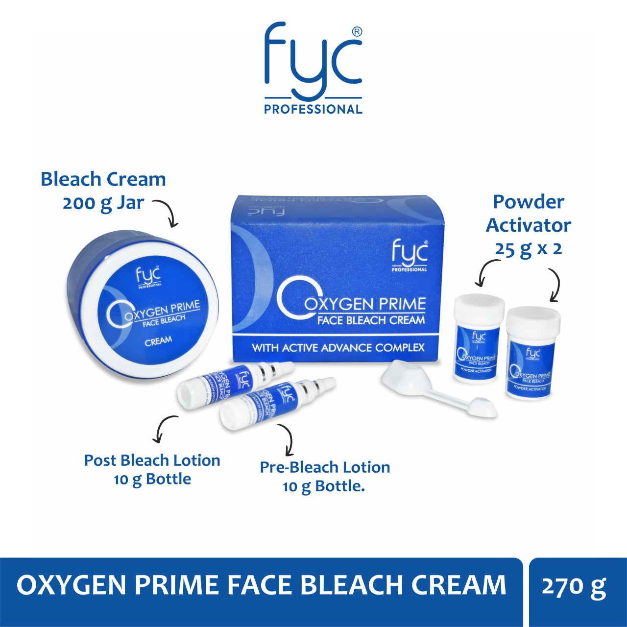 Oxygen Prime Face Bleach Cream with Active Advance Complex Combo (540g)