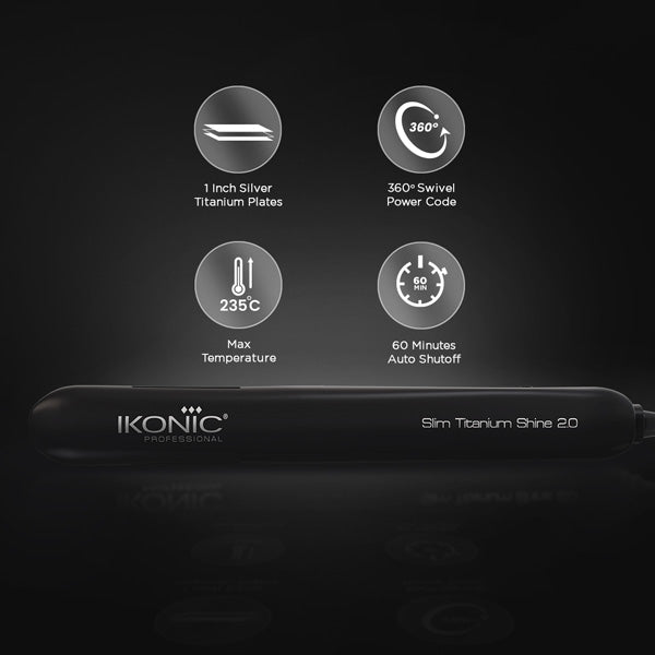 Ikonic Professional Slim Titanium Shine 2.0 Hair Straightener
